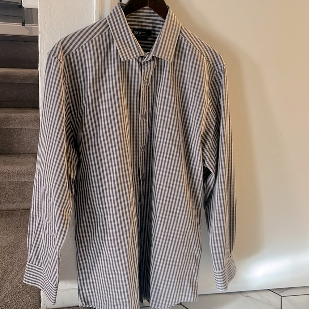 Bar III slim fit stretch button down shirt down, size L